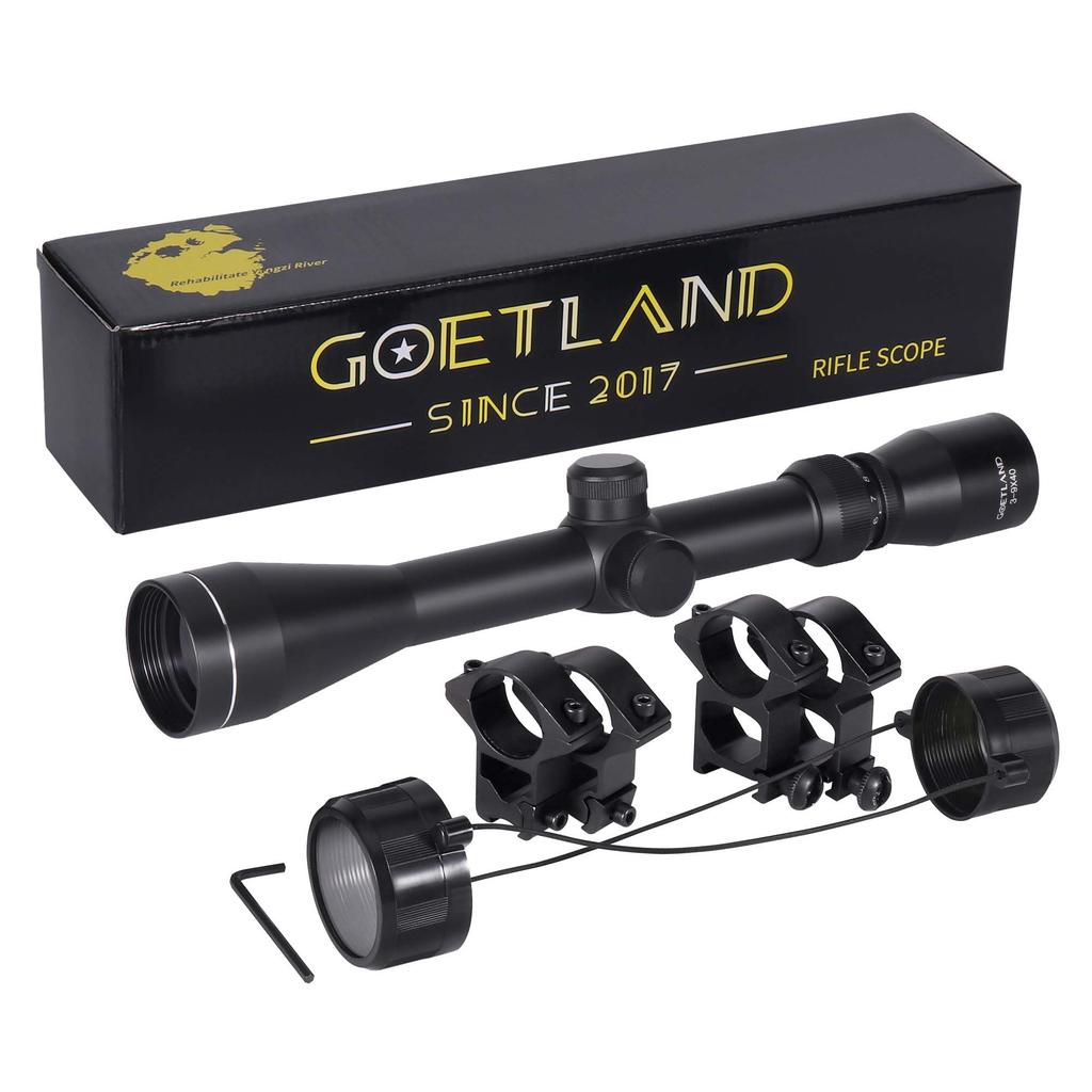 Goetland Riflescope 3-9x40 Variable Magnification Reticle Crosshair R4 SFP Optical Sight for Airsoft, Airsoft, Shooting, and Hunting, Compatible with