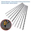 Diameter 1.5-5.5mm Length160-200mm High Speed Steel Extra Long HSS Straight Shank Glass Metal Tile Concrete Masonry Drill Bit