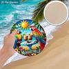 2D Flat Hanging Decorative Signs,interior Wall or Door Decoration,garden Decoration,the Pattern Is Seaside Parrots,a Housewarming Gift for Friends