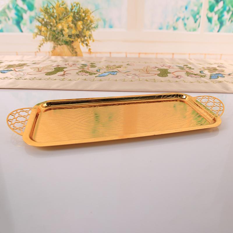 Light Luxury Rectangular Water Cup Tray, Household Tea Cup, Living Room Storage Ins Feng Shui Fruit Plate, Dinner Plate, Cup, Tea Tray