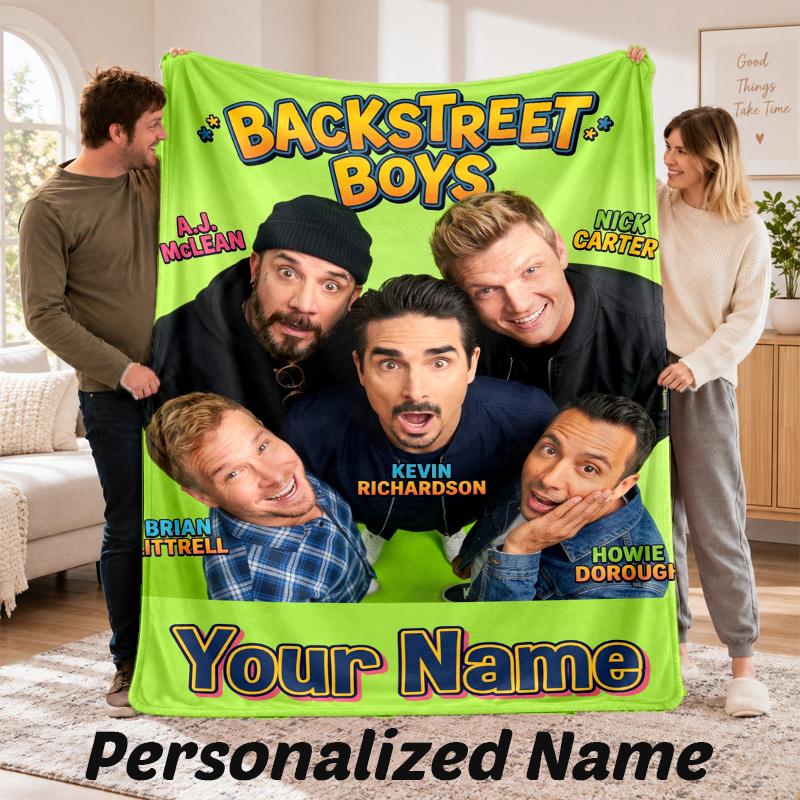 Vlastní jméno Backstreet Boys Flanelová deka Personalizovaný text Měkká deka Postel Pohovka Dárek