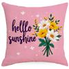 Pink Floral Set Sofa Pillow Case Nordic Simple and Versatile Linen Pillow New Car Cushion