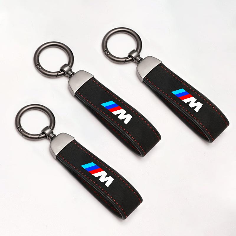 VSRF8 For BMW M Emblem Car Logo Key Accessories Man Suede Keychain Keyring For BMW M X1 X2 X3 X5 X6 E46 E39 E90 E36E60 E34 E30 F30 G20