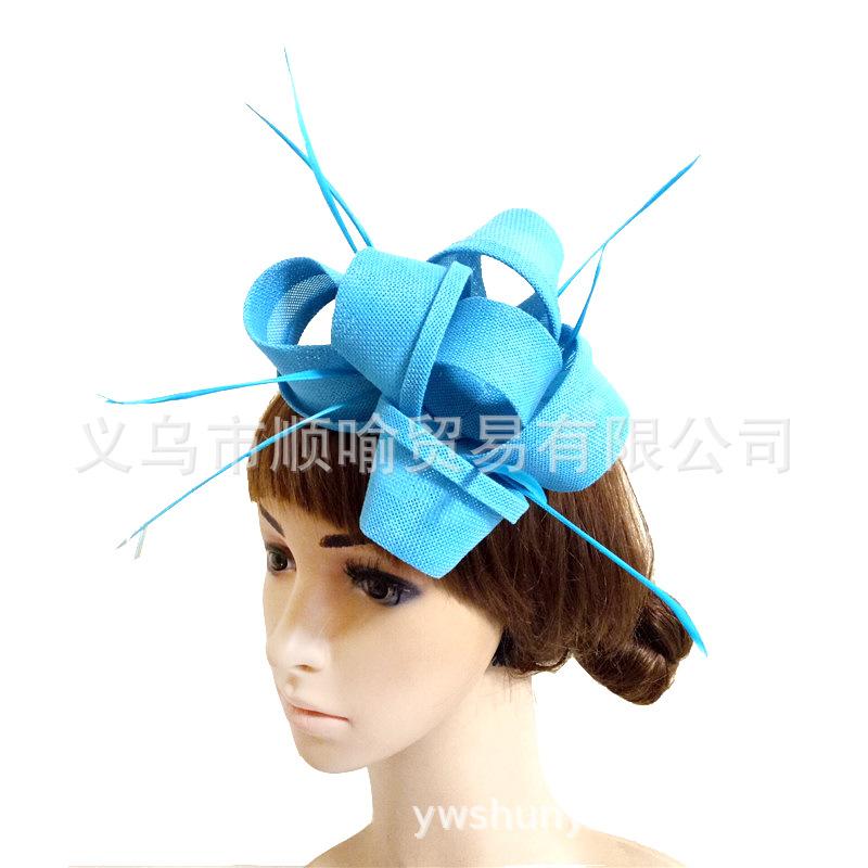 Wassermelonenrot Exquisites Schleifen-Stirnband Imitation Hanfgarn Kopfbedeckung Britische Haaraccessoires Society Ball Empfang