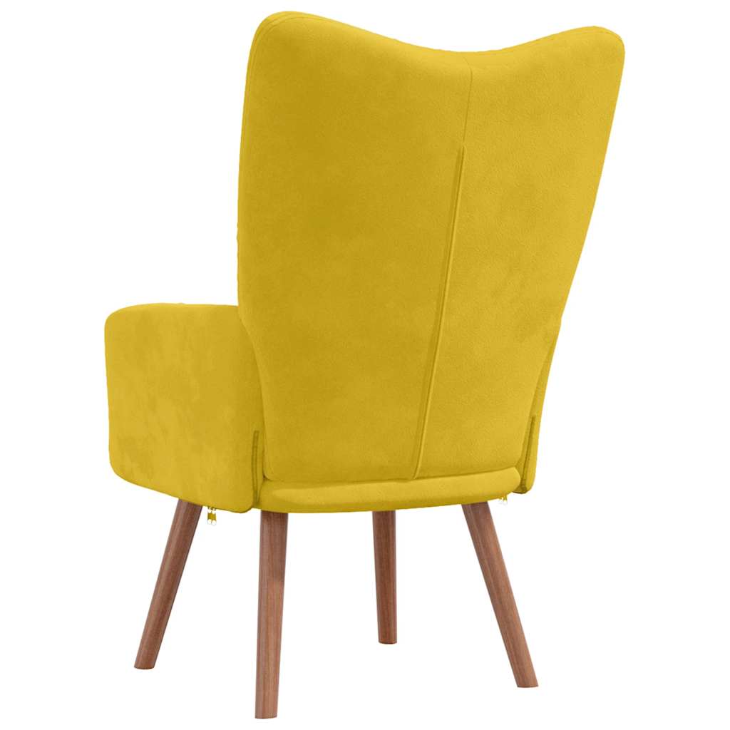 Vidaxl Armchair, Mustard Yellow, Upholstered In Velvet