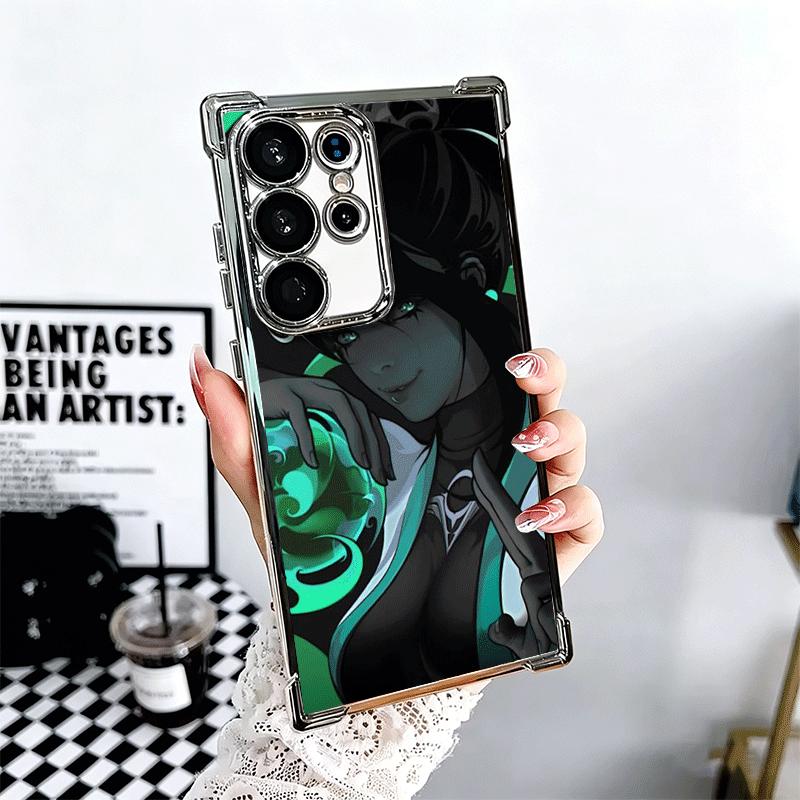 V-Valorant Game Black Cool Soft Phone Case For Samsung Galaxy S26 Ultra S25 Edge S24 FE S23 Plus S22 S21 + S20 Plating Anti-Fall