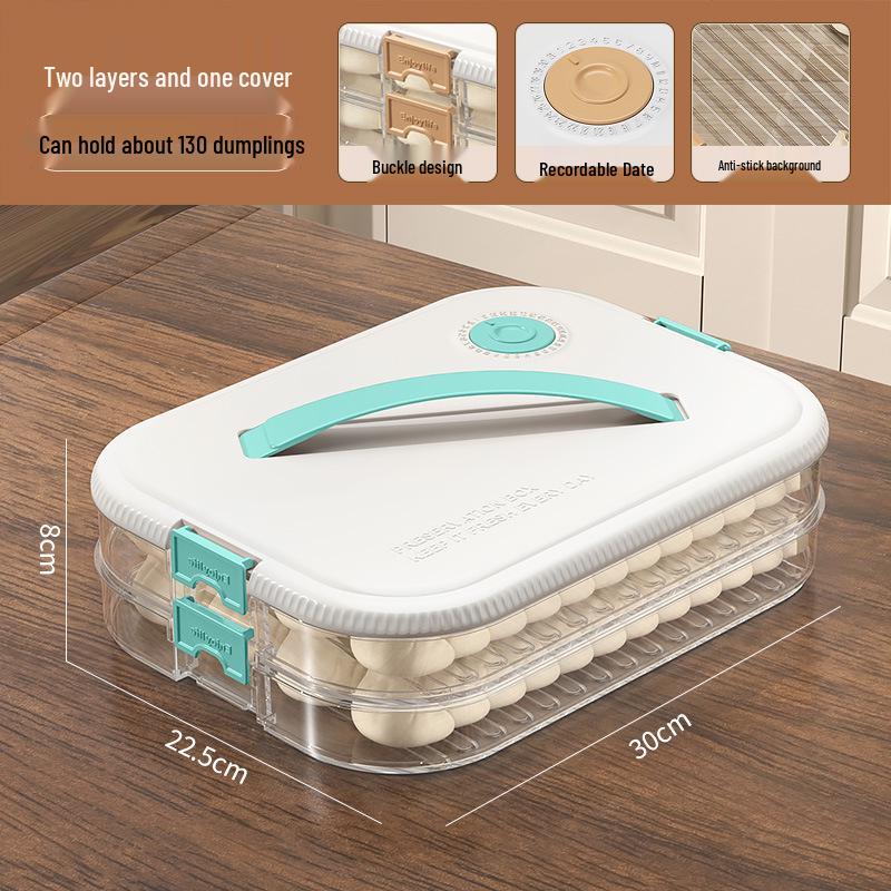 Multi-layer Transparent Dumpling Storage Box with Timer - Kitchen Food Grade Plastic