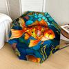 Stained Fish Design Automatic Opening Folding Umbrella with Iron Frame Perfect for Fans,Travelers,Daily Use,and Festive Gifts!1121009a