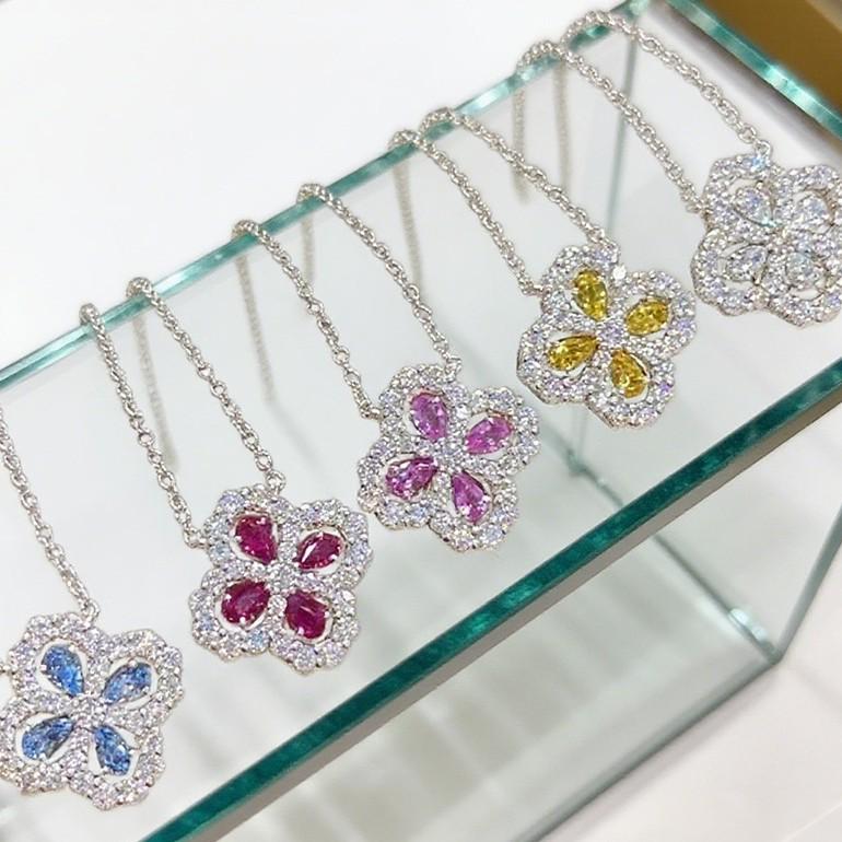 925 Sterling Silver Four-Leaf Clover Diamond Necklace - Women's Luxury Fashion