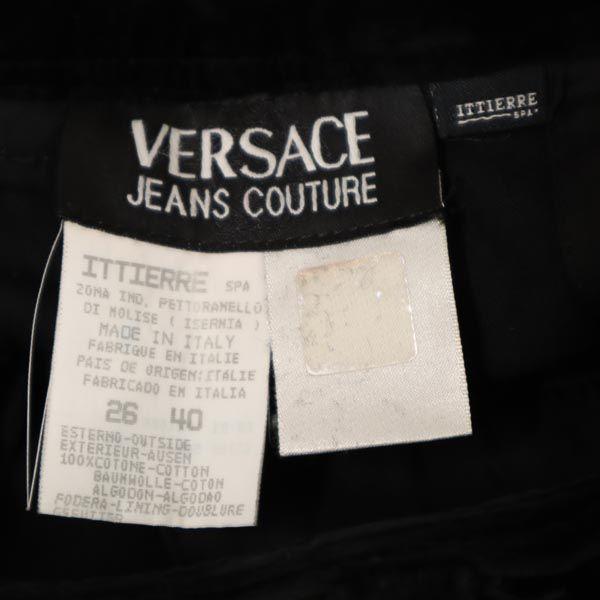 VERSACE made in Italy Velor-like Pants 40 black Women Used