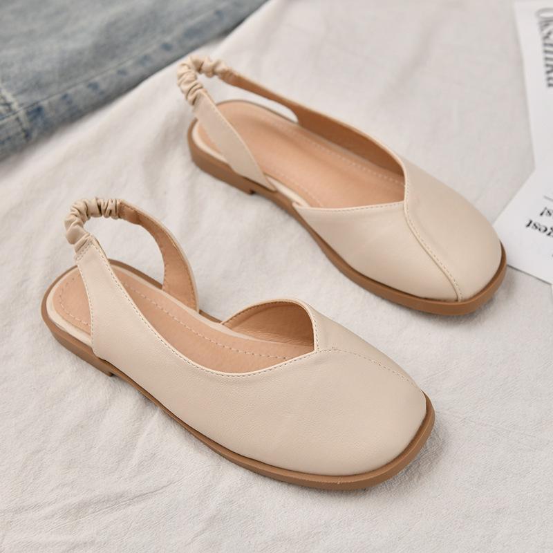 

Новые летние туфли на плоской подошве с юбкой, нежные, простые, с закрытым носком, женские летние 40 абрикосовый