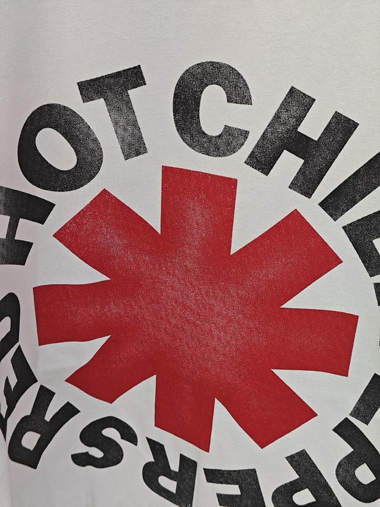 Men's Vintage Distressed Red Hot Chili Peppers Abstract Pattern T-Shirt