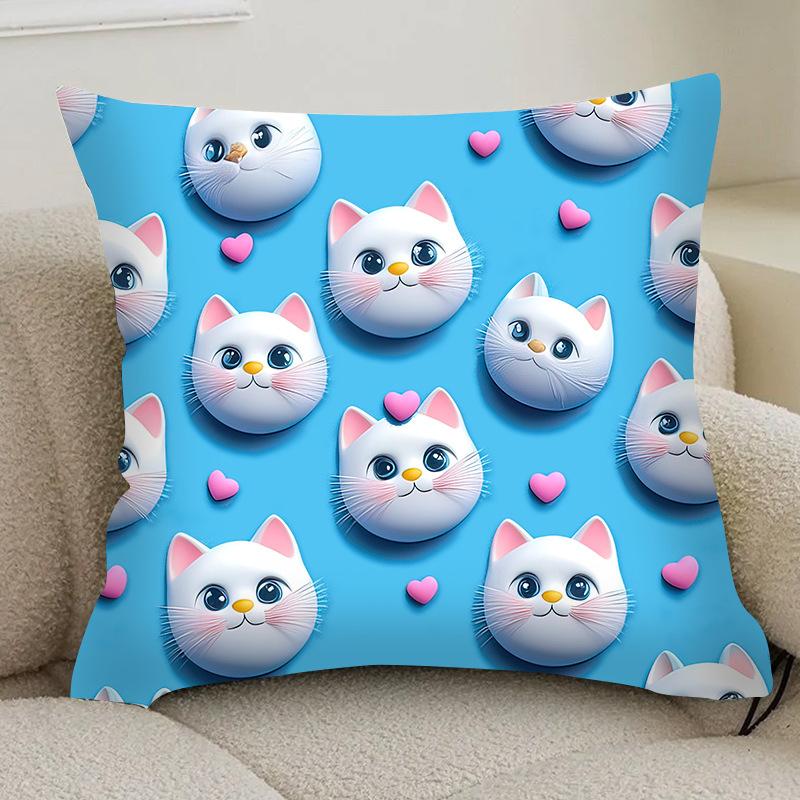 

Digital Printing Cartoon 5D Three-dimensional Bear and Rabbit Pillow Case Pillow Living Room Bedroom Decoration Cushion Sofa Pillow 45*45cm