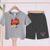 Children Aged 3 to 14 Summer Fashion T-shirt set Children Disney Car Print T-shirt + shorts Girl Boy Casual Tops Toddler Clothes