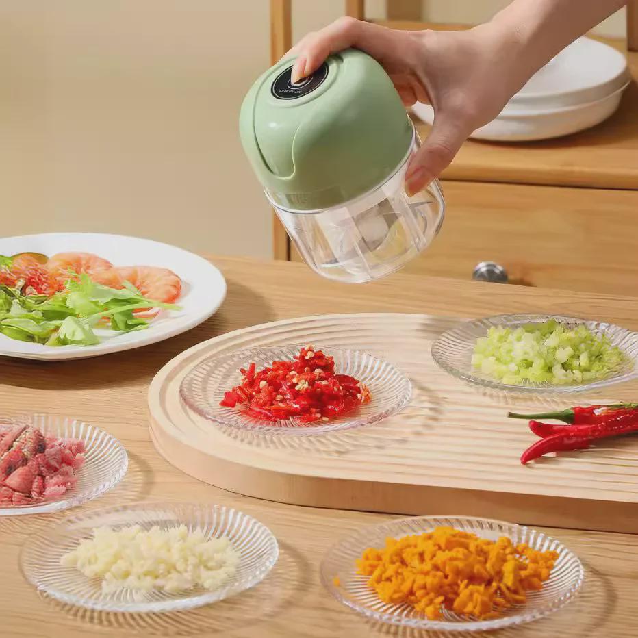 Mini Electric Garlic Pounder: Garlic Paste Maker, Stirrer, Meat Grinder & Peeler 
