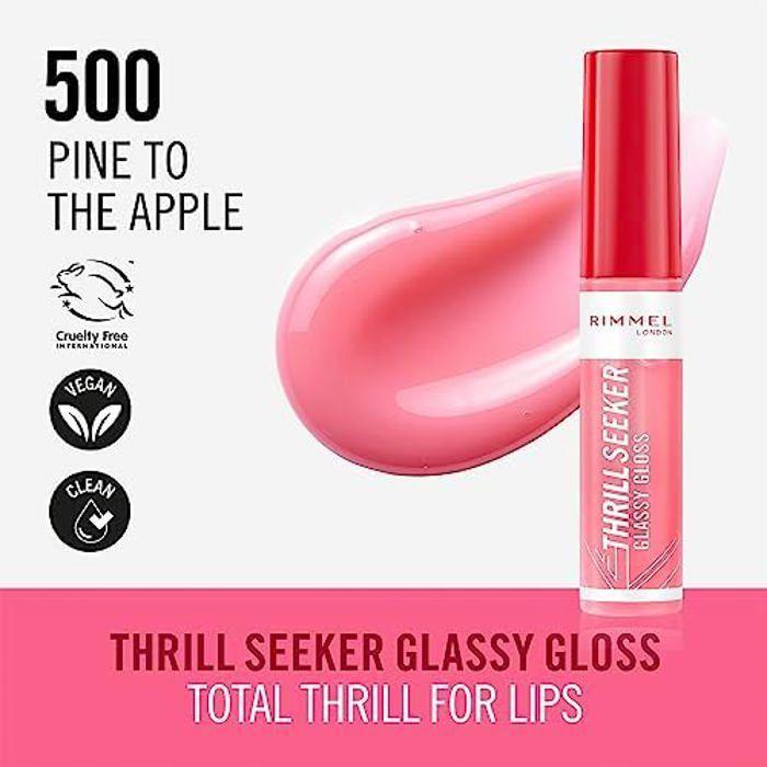 Gloss - RIMMEL - Thrillseeker Glossy Gloss 500 - Brillance vitreuse - Hydratation - Acide hyaluronique
