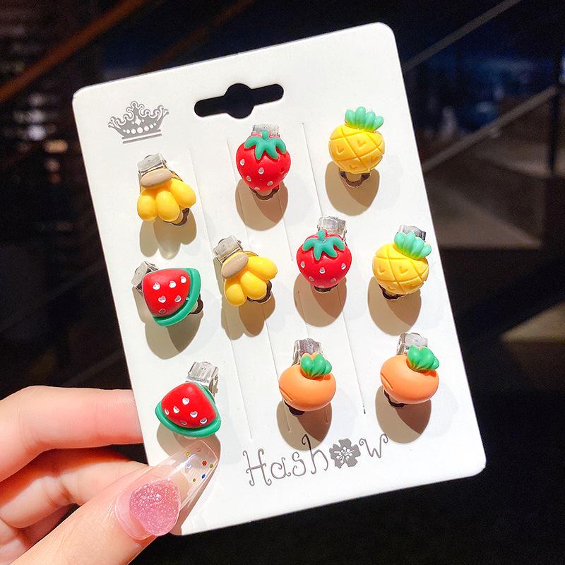 Children's No-Piercing Flower Earrings - Cute Anti-Pain Dangle & Stud Ear Clips for Baby Girls