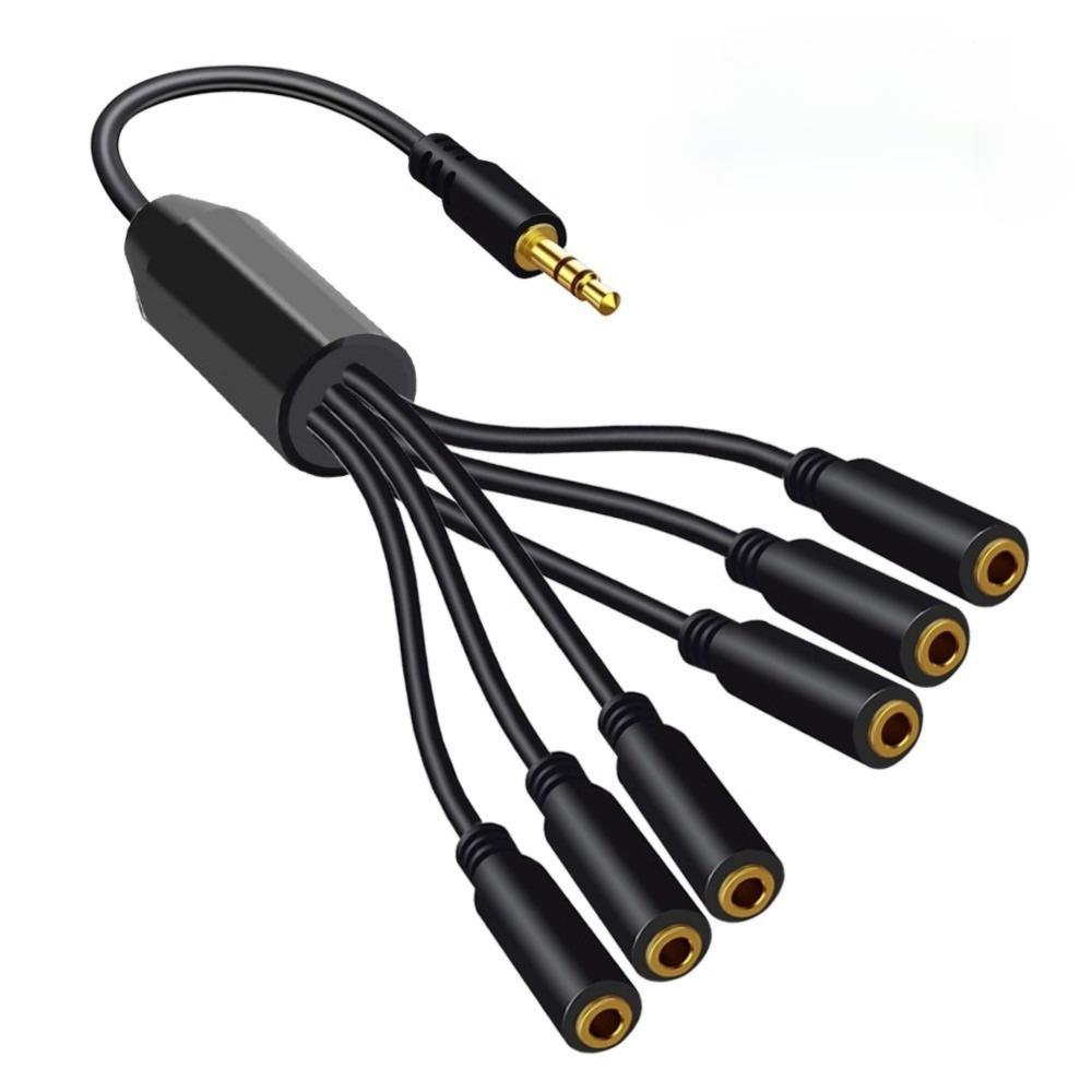 3.5mm Headset Splitter Cable Stereo 30cm Audio Jack Extender Male To Female 1 To 6/5/4/3 Port AUX Adapters Cord