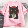 FDT Black Cat Tshirt Men Women Cotton Short Sleeve Tshirt Soft Breathable Round Neck Short Sleeve Tee Unisex Casual Wear