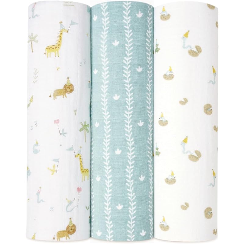 Пеленка aden + anais, Год Змеи, 120 x 120 см, Зодиак 2025, Муслиновый хлопок, SWADABASWC30012