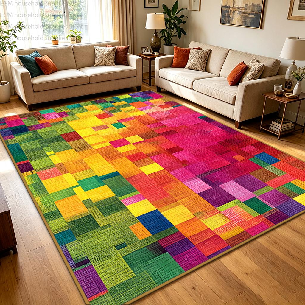 Modern Colorful Abstract Geometric Carpet for Living Room Large Rug Non-slip Soft Floor Mat Bedroom Decoration Home Izable