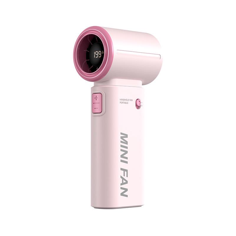 

High-Speed Energy-Saving Handheld Fan: Digital Display, Portable, Powerful, Outdoor Pocket Size 60*41*135 розовый