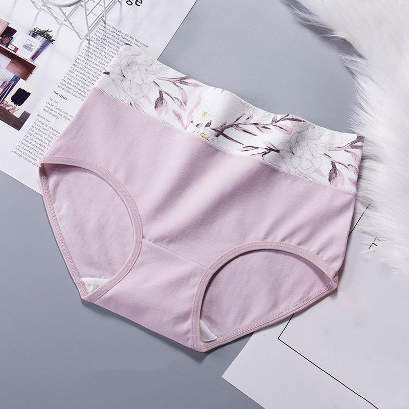 Women Cotton Panties High Waist Body Shaper Underwear Fashion Print Panty Ladies Briefs Plus Size M-5XL Underwear Female Lingerie