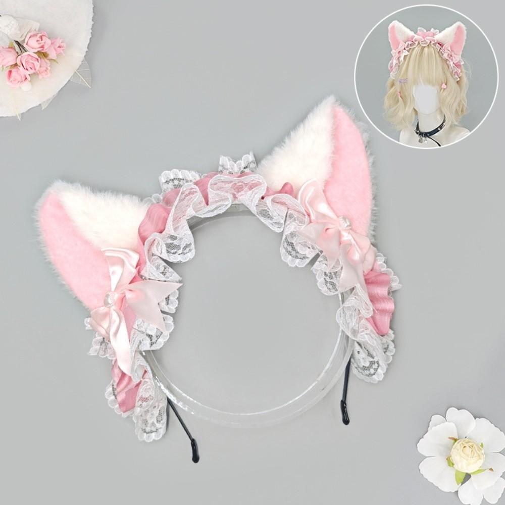 Handmade Cat Ear Headband Lolita Simulation Animal Ears Hairband New Furry Hair Band Cosplay