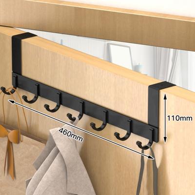 Door Hanger with 7 Hooks Saves Space Without Drilling. Aluminum Door Back Hanging Hanger Is Easy To Install and Durable