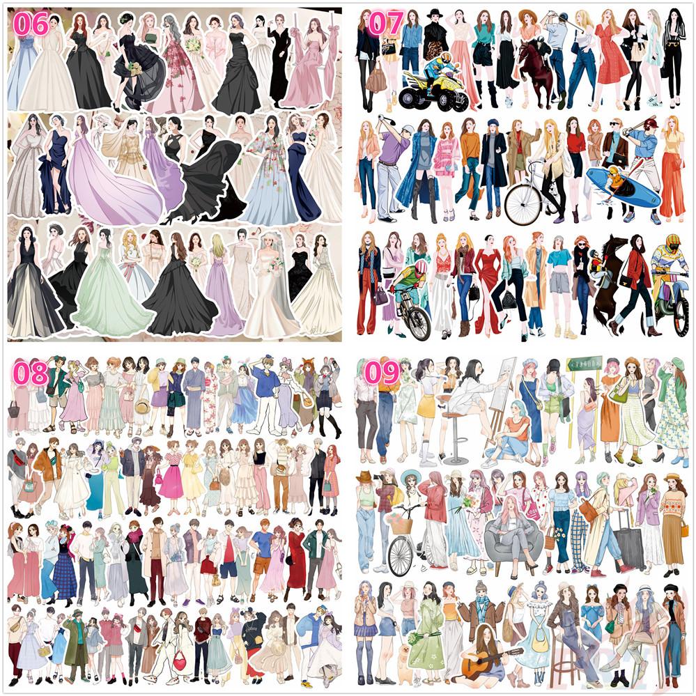 Modern Mori Girls Stickers DIY Scrapbooks Album Decor Decals Stickers