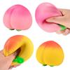 7cm Peach Stress Relief Toy Soft TPR Material Built-in Air Bubble for Crisp Sound Anti-Anxiety Squeeze Fidget Toy for Work Study