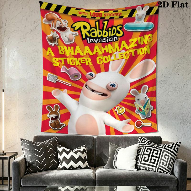 Rabbids Invasion Bliss Wall Hanging Printed Fabric Blanket Decorative Tapestries for Bedroom Living Room Home Decor