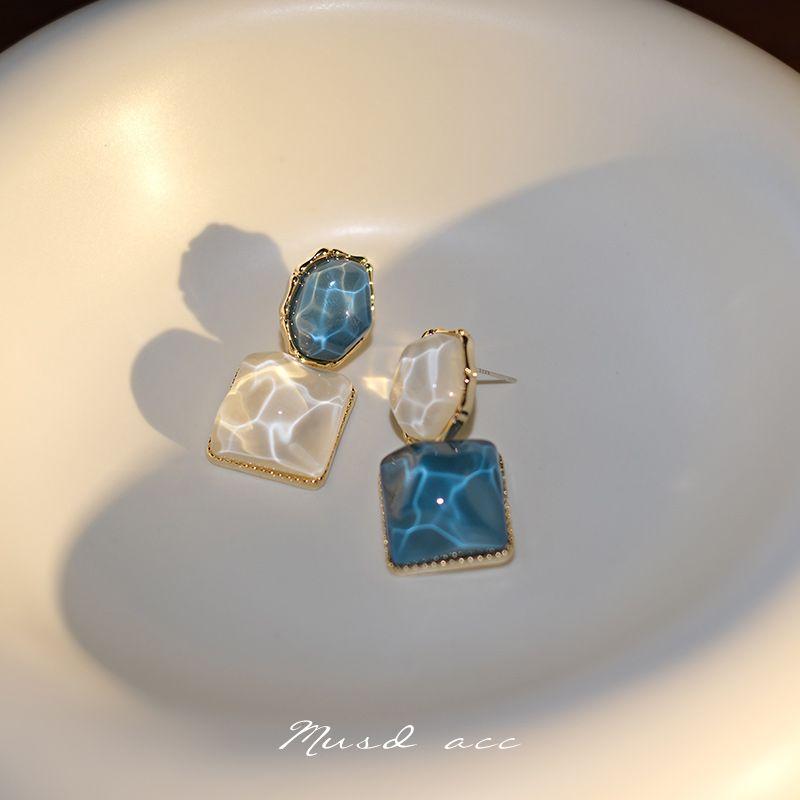 

Niche Style Asymmetric Fancy Female Earrings S925 sterling silver ear needle