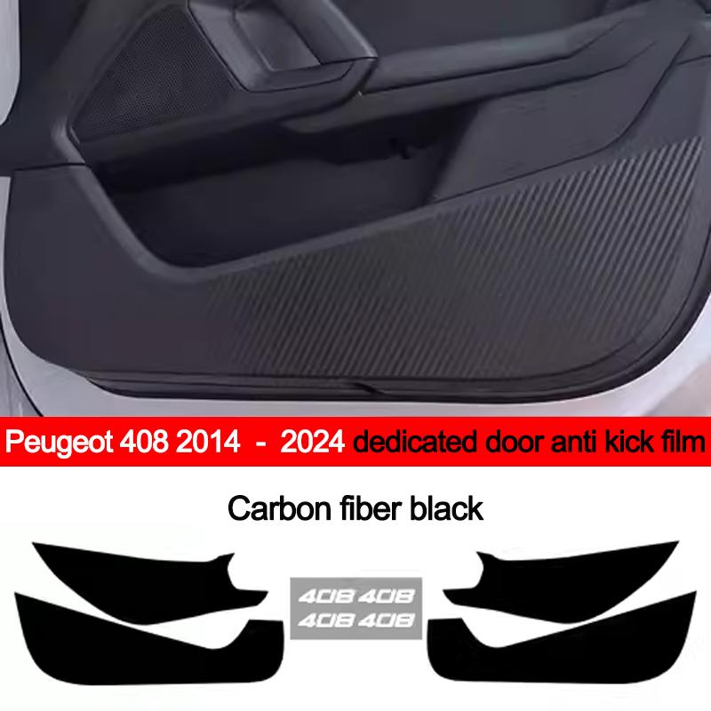 

Car Inner Door Anti Kick Film Protective Anti-Scratch Cover for Peugeot 2nd Generation 408 2014 -2026 Auto Accessories Protector чёрный
