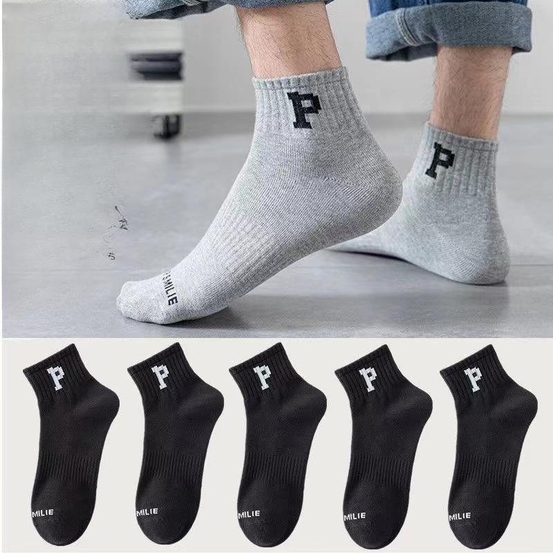

Мужские весенне-осенние влагопоглощающие дышащие носки-гольфы из чистого хлопка, предотвращающие появление запаха, спортивные, универсальные, однотонные 1 pair чёрный
