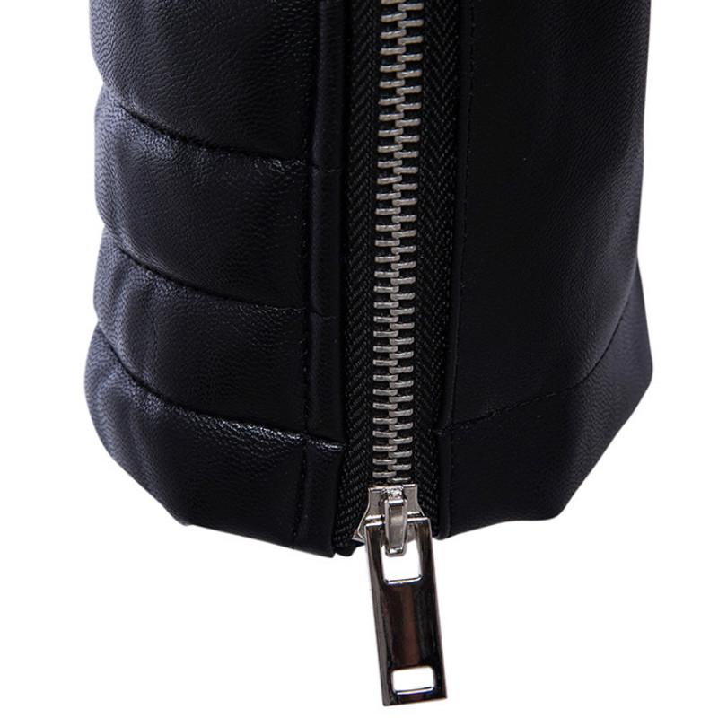 Cappotto da motociclista moda autunno inverno slim giacca in pelle da uomo