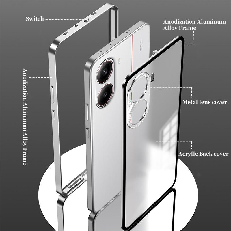 Elastic Snap Magnetic Metal Bumper Frame Case For Xiaomi Poco X7 Pro / Redmi Turbo 4 Pro / Turbo 4 Clear Matte Back Cover