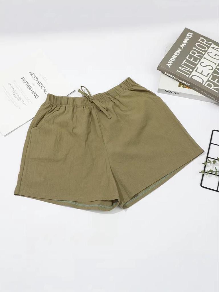 Women's Plus Size Cotton & Linen Casual Wide-Leg Shorts - Summer Home & Beach Hot Pants