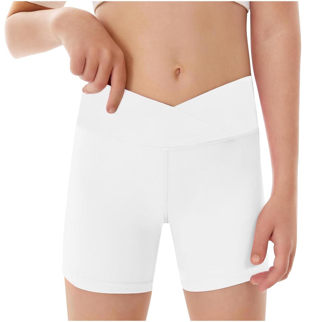 Children's Solid Color Yoga Shorts Tight Fitness Sports Fashion Three-point Pants Hot Pants