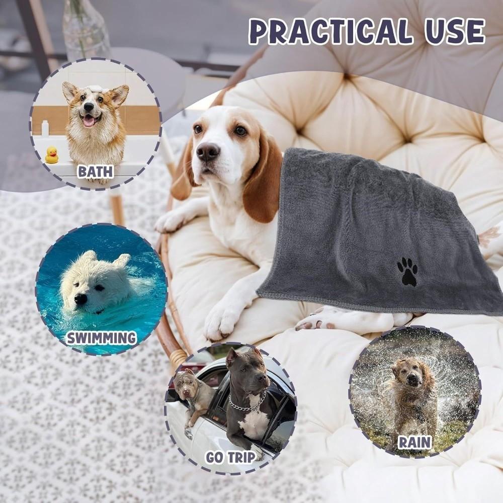 Highly Absorbent Pet Grooming Towel Microfiber Pet Cloth Breathable Dog Towels  Drying Dogs