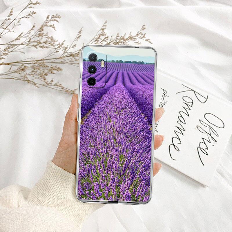 IK42 Lavendel Lila Blume Transparente Handyhülle für Motorola Moto G7 G8 G9 G84 G85 G73 G24 G15 Z2 Play Power Plus