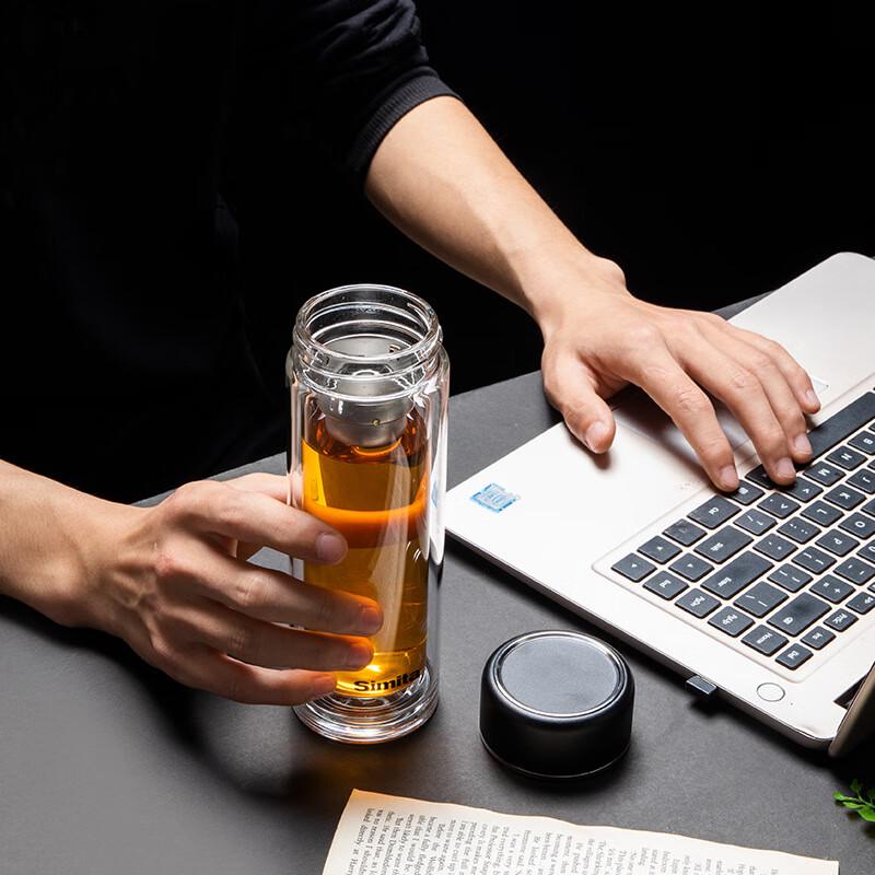 Simita Yushu Portable Double-Layer Glass Tea Infuser Bottle