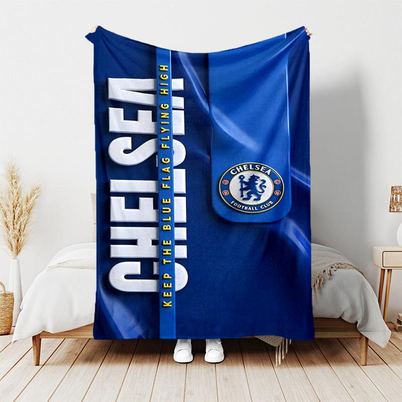 1pc Blanket - Chelsea FC logo Print Design, Lightweight Blanket for Sofa, Bed- Soft &Warm, Gift for All Seasons