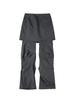 TUOMIO Wrap Skirt Tucked Pants [Charcoal]