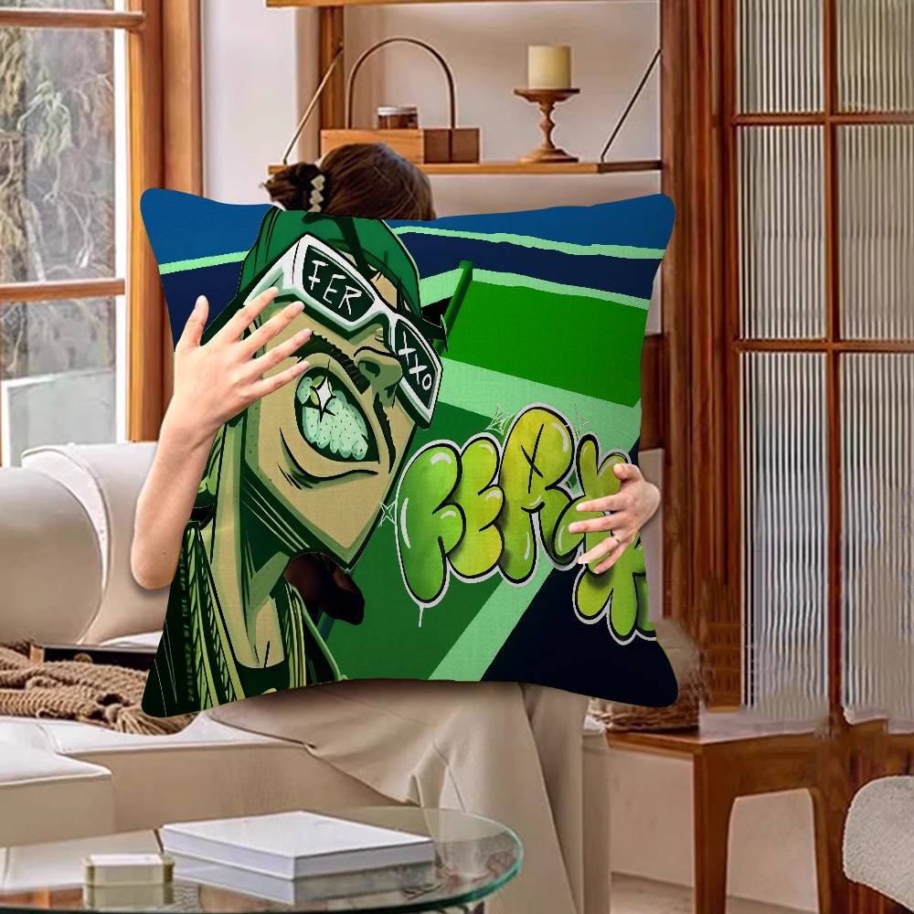 Ferxxo Hot Singer Feid Ferxxo Cushion Cover Polyester Sofa Cushions Decorative Throw Pillows Home Decoration Pillowcover