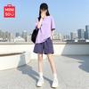 MINISO Girls' Pure Cotton Summer T-shirt & Shorts Set
