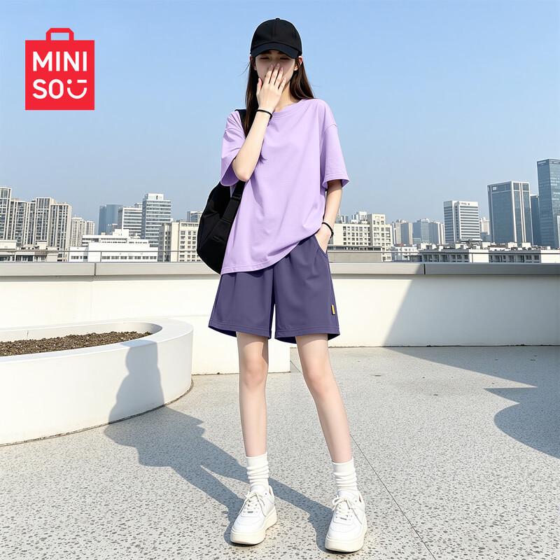 MINISO Girls' Pure Cotton Summer T-shirt & Shorts Set