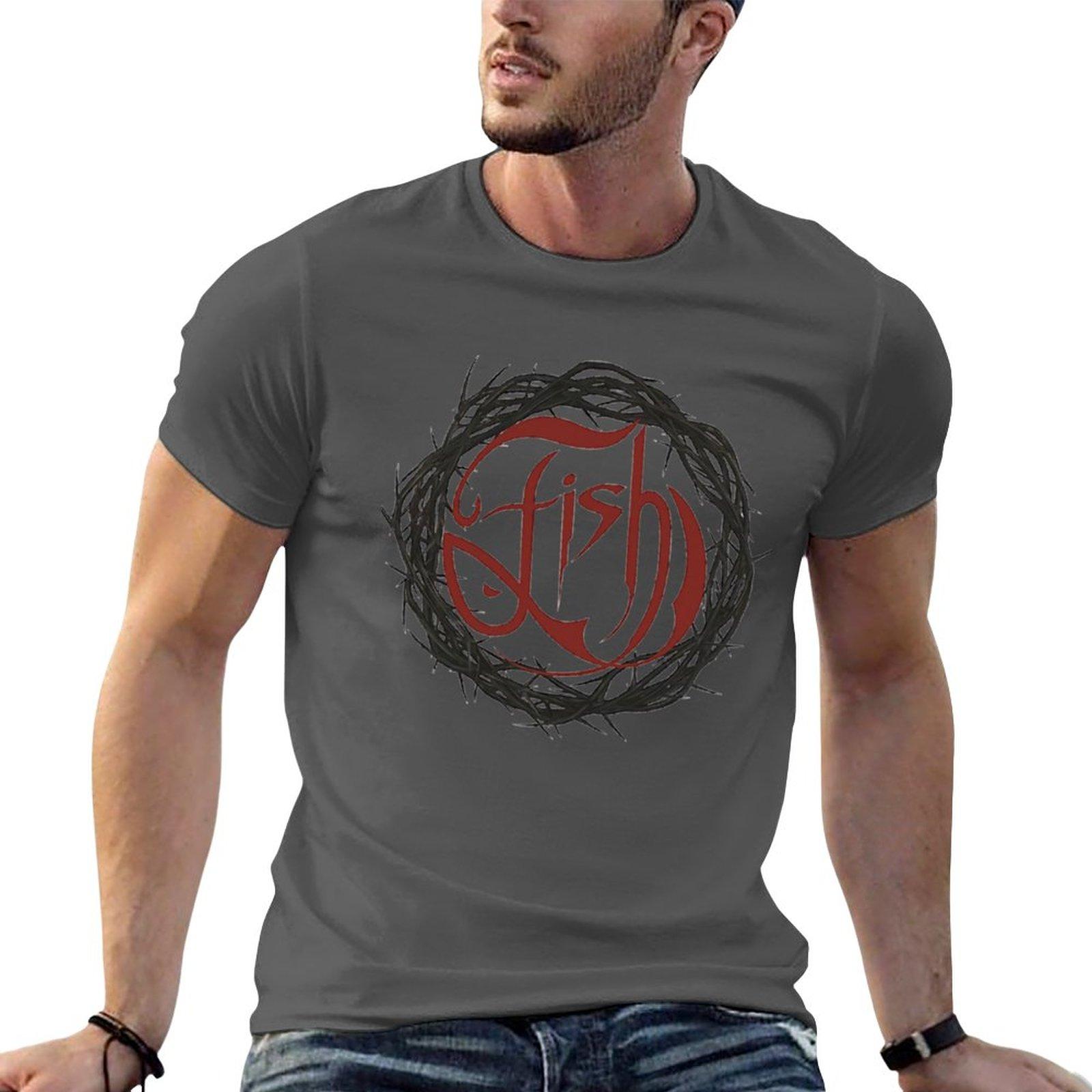 GUOYAN TOP Nieuw marillion vis T-shirt anime zomerkleding plus size t-shirts leuke tops T-shirts voor mannen katoen 3XL