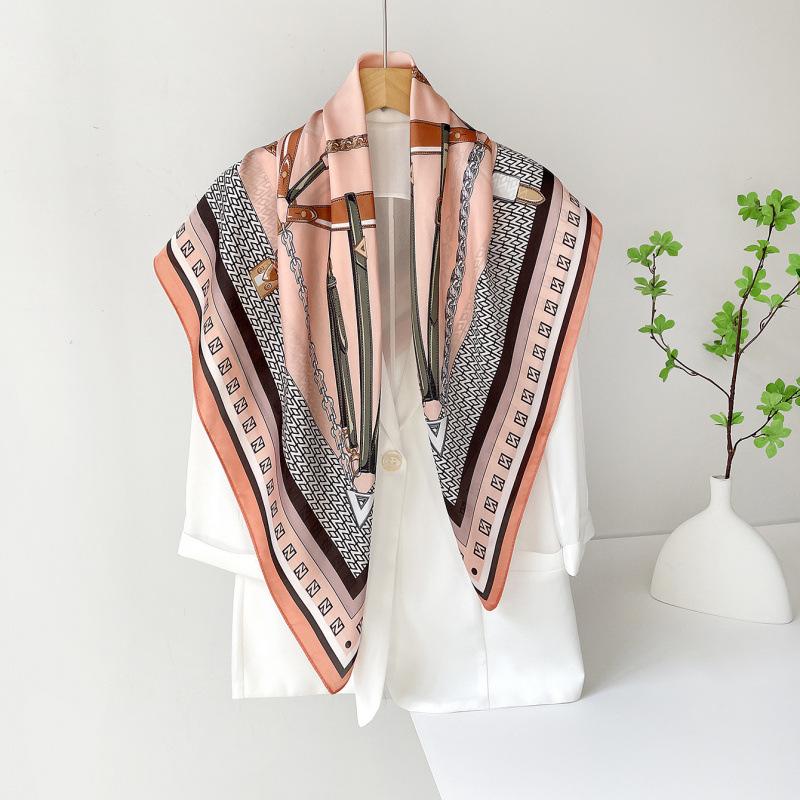 Headscarf Silk Scarf 90cm Women's Headscarf New Versatile Satin Thin Large Square Scarf
