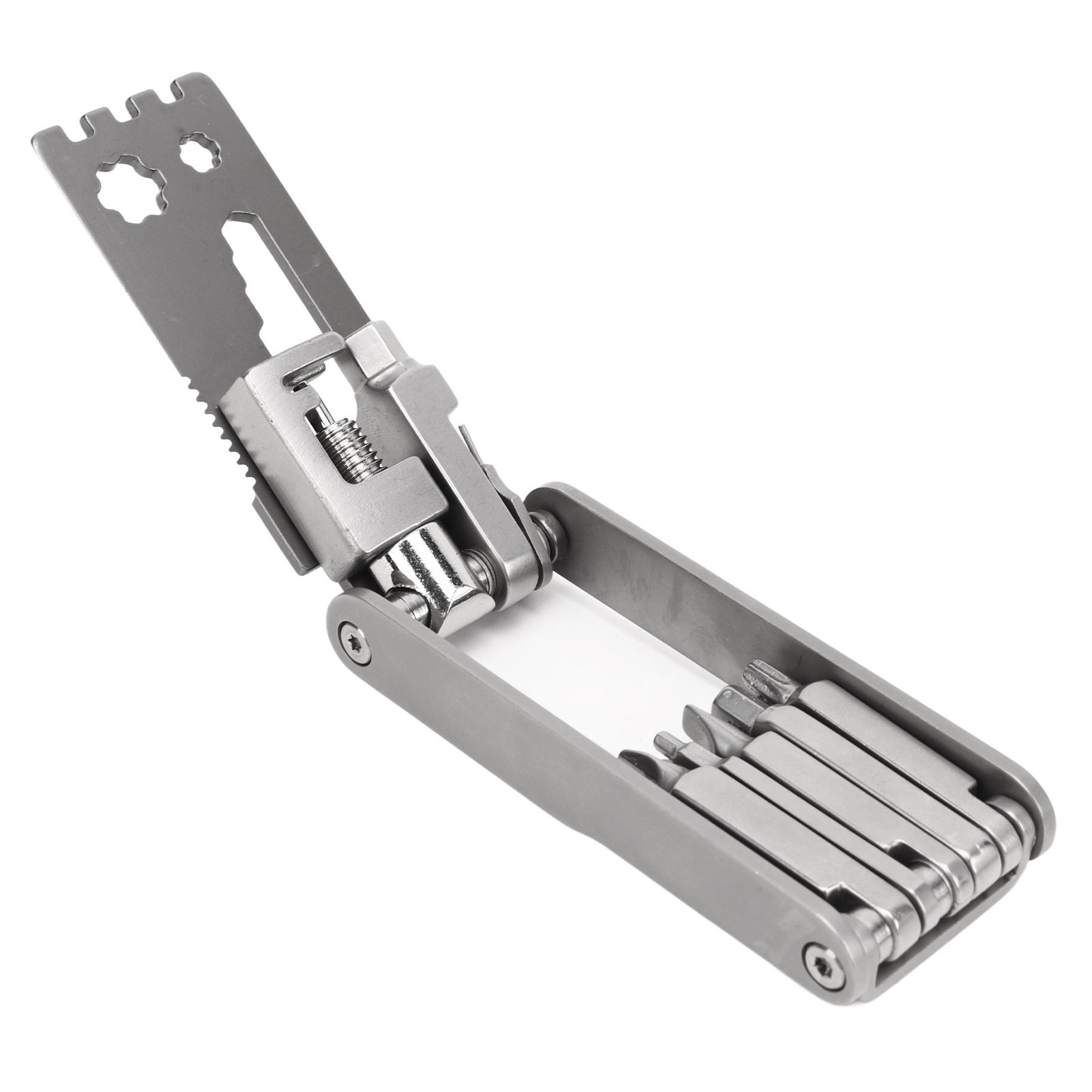 Bike Multi Tool Stainless Steel 17 in 1 Multi Function Bicycle Multitool Foldable Portable Bike Chain Repair Kit for Outdoor